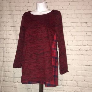 Red and plaid top
